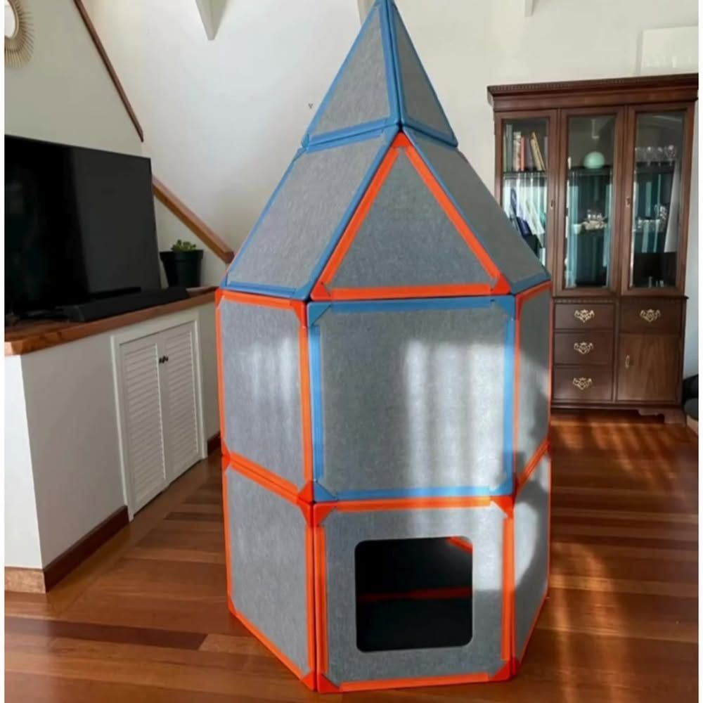 Riesiges 3D-Magnetbaustein-Spielhaus für Kinder