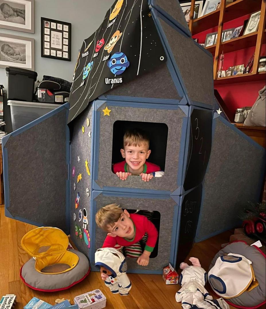 Riesiges 3D-Magnetbaustein-Spielhaus für Kinder